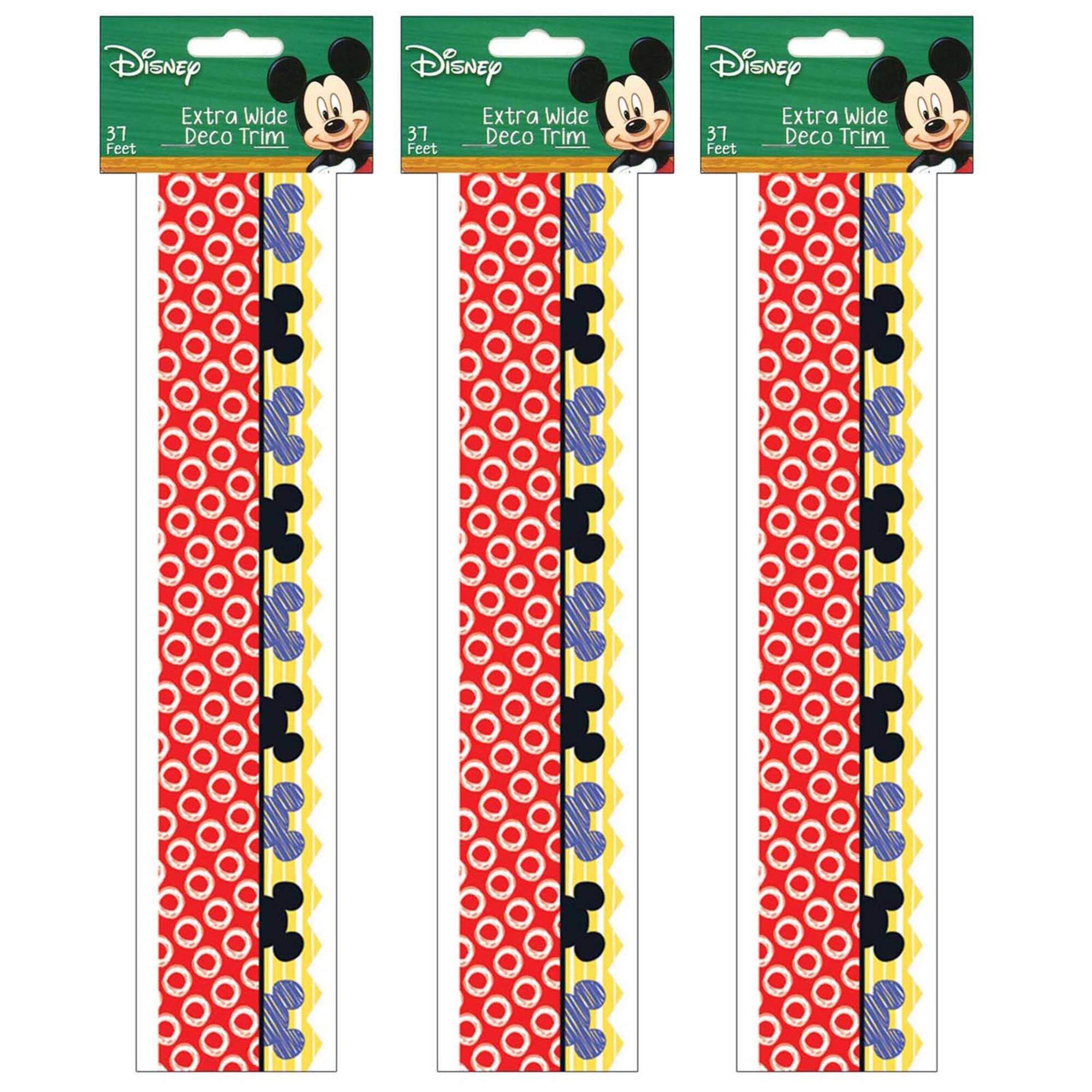 Eureka Deco Trim® Mickey® Color Pop! Peeking Head Extra Wide Border, 111ft.